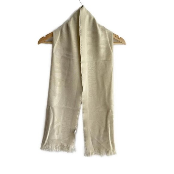 Auth Salvatore Ferragamo - Cream Cashmere Scarf - Picture 1 of 6